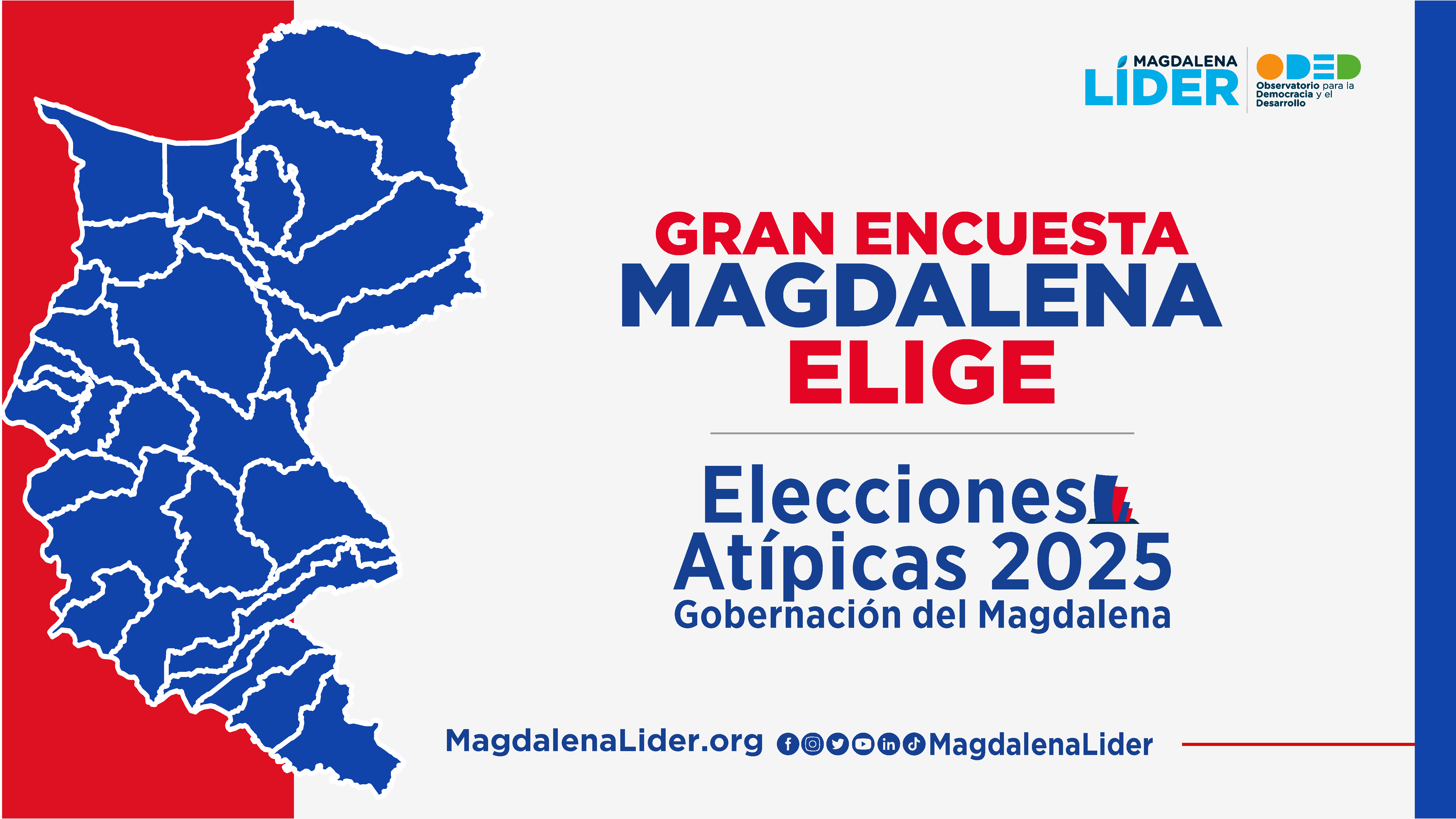 Magdalena Líder presenta su más reciente encuesta en el marco de las elecciones atípicas a la Gobernación del Magdalena 2025